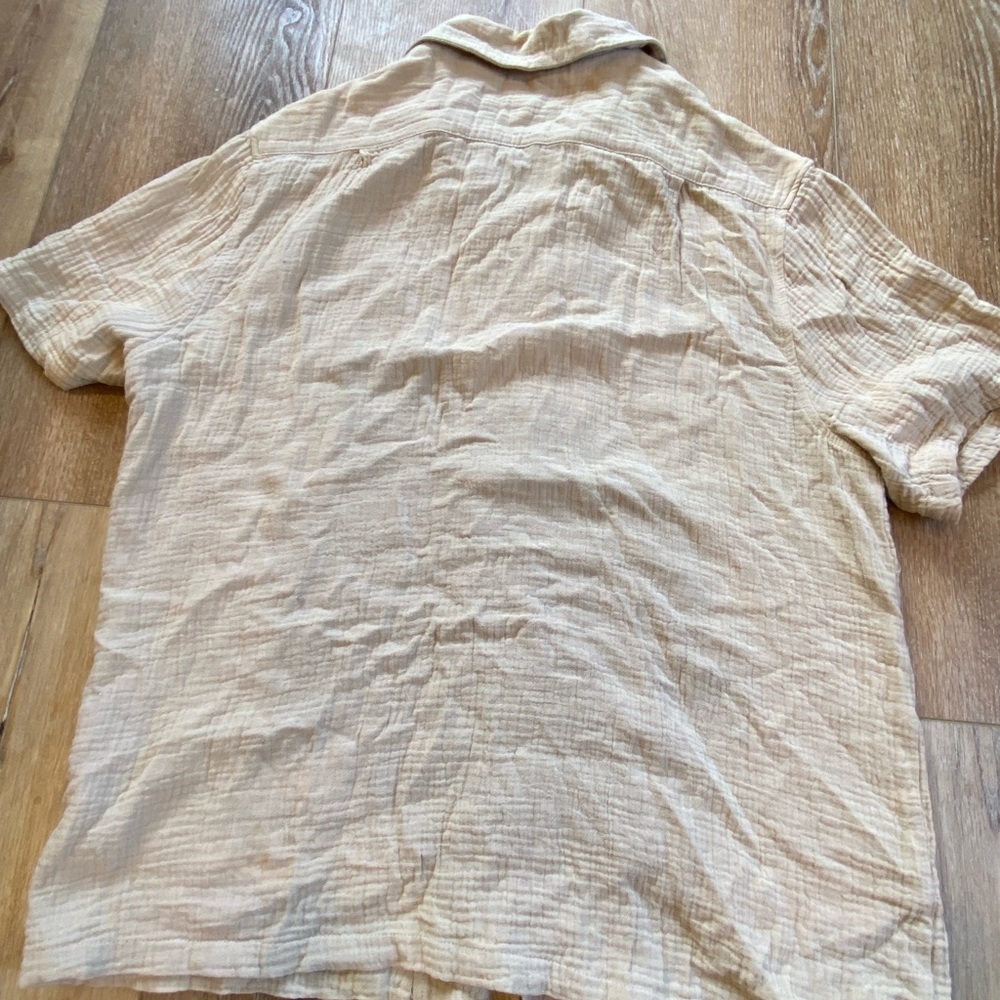 Men's Beige button down Shirt - Picture 3 of 3